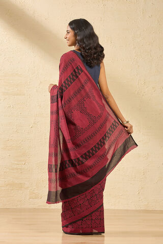 Red Bagh Block Printed Pure Cotton Saree thumbnail image number null