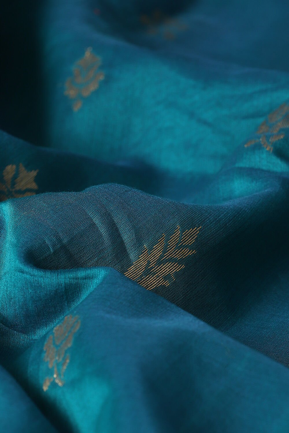 Green Pure Silk Cotton Chanderi Saree image number null