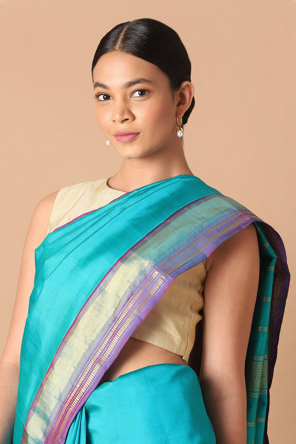 Blue Pure Silk Kanjivaram Saree image number null