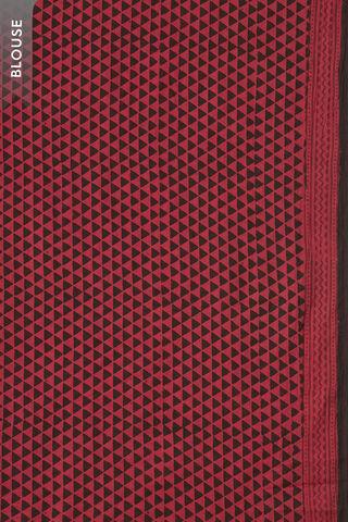 Red Bagh Block Printed Pure Cotton Saree thumbnail image number null