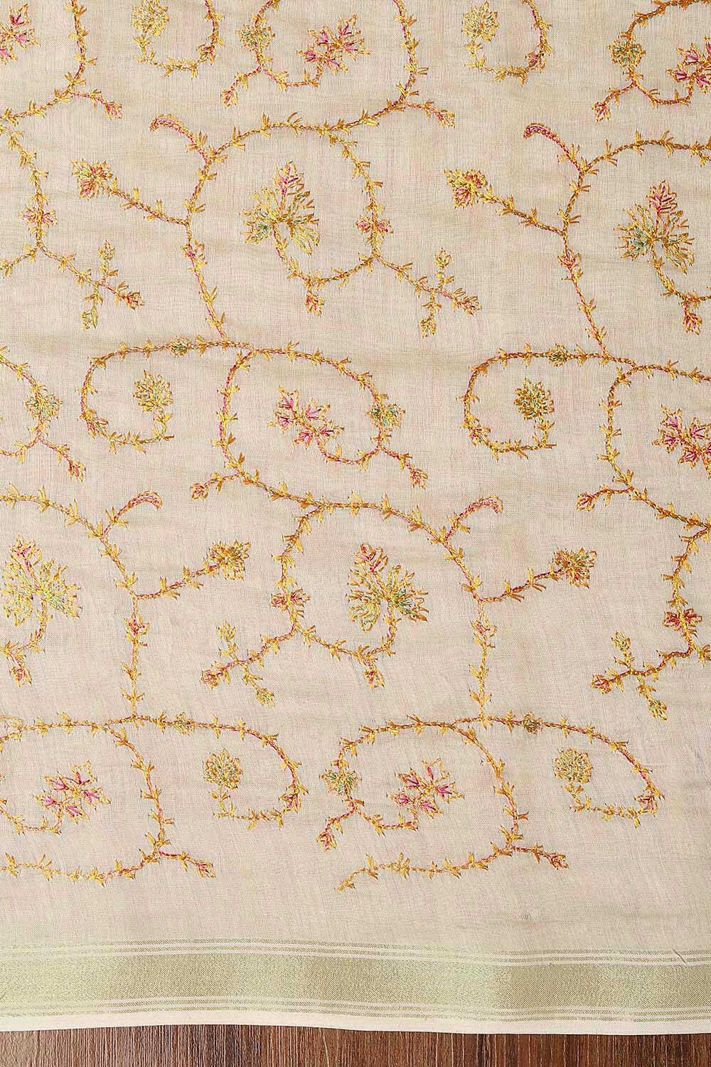 Yellow Silk Cotton Woven Unstitched Suit Set image number null