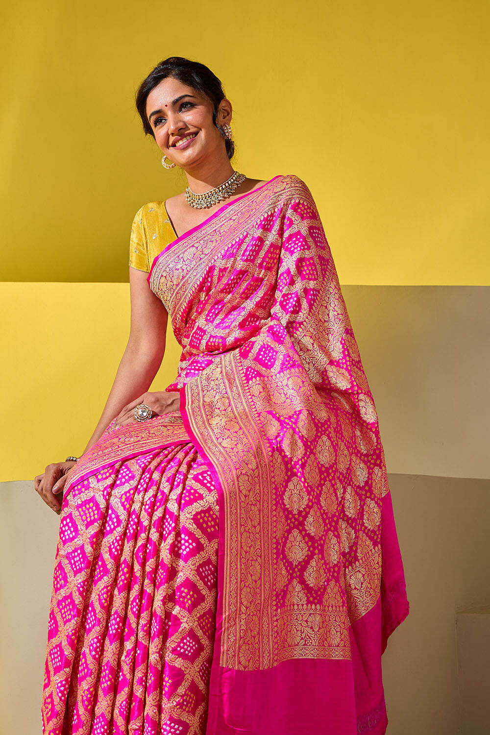 Bandhani Saree Buy Bandhani Sarees Online Taneira