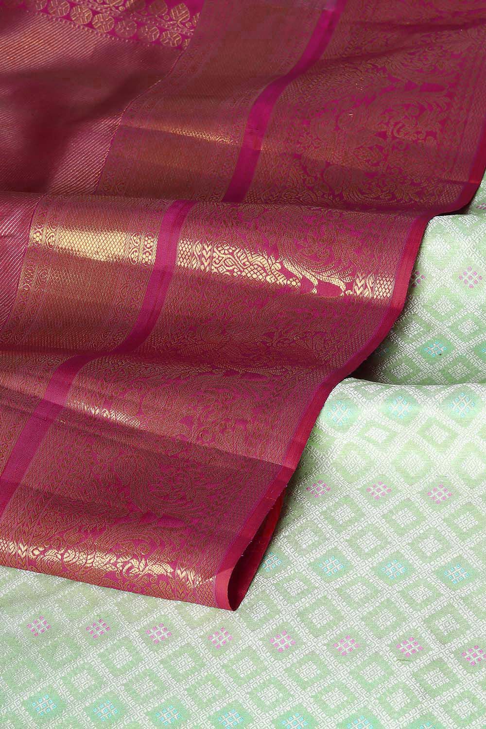 Light Green Pure Silk Kanjivaram Saree image number null