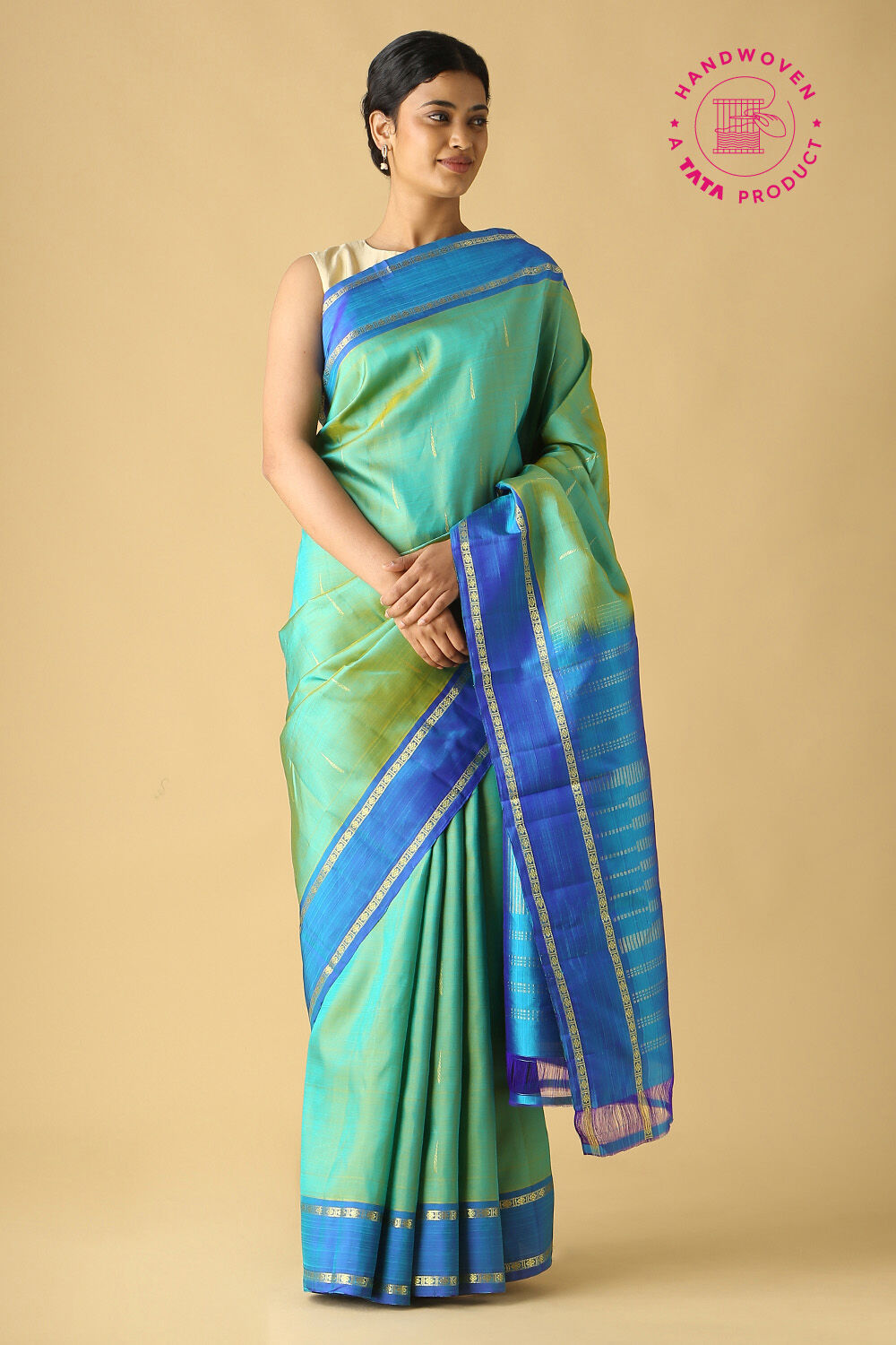 Light Green Pure Silk Kanjivaram Saree image number null