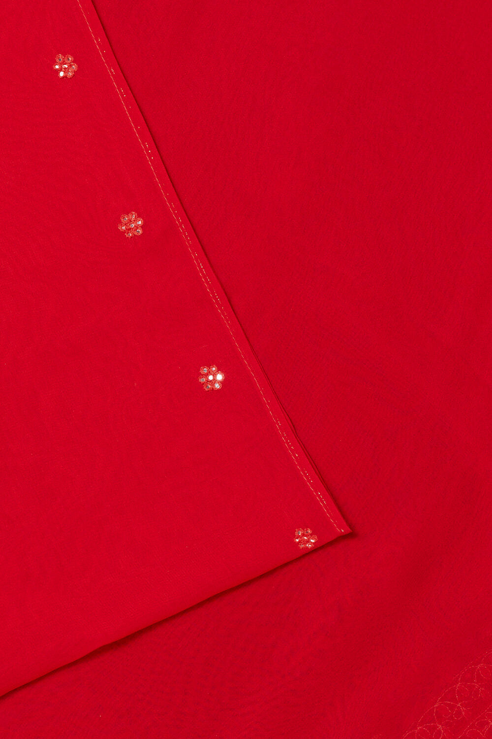 Red Viscose Embroidered Unstitched Suit Set image number null