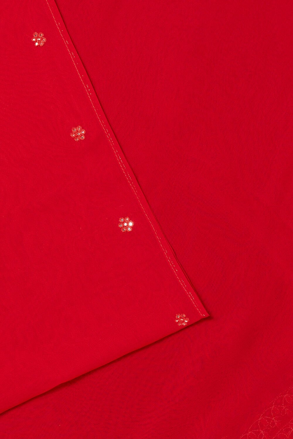 Red Viscose Embroidered Unstitched Suit Set image number null