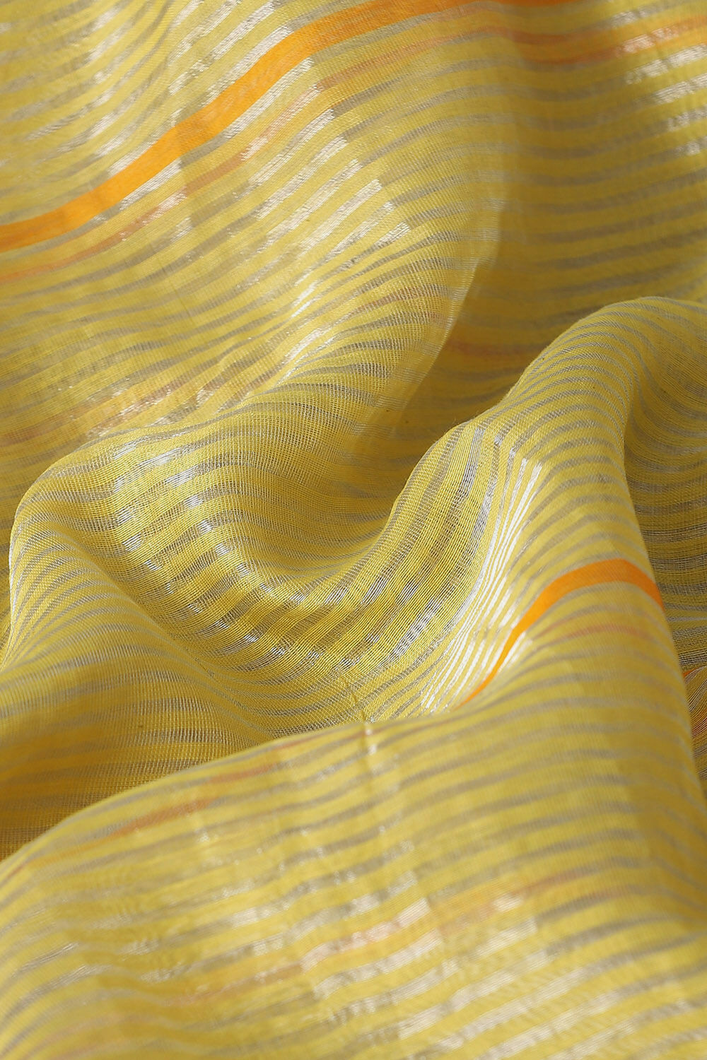 Yellow Pure Silk Cotton Embroidered Saree image number null