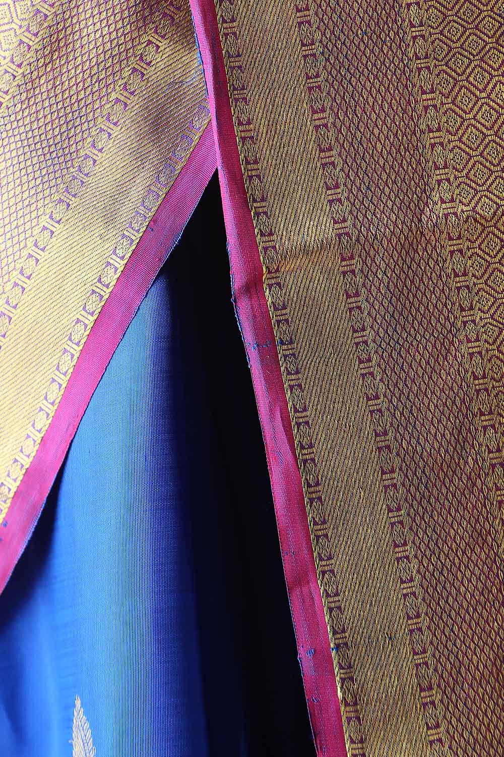 Blue Pure Silk Kanjivaram Saree image number null