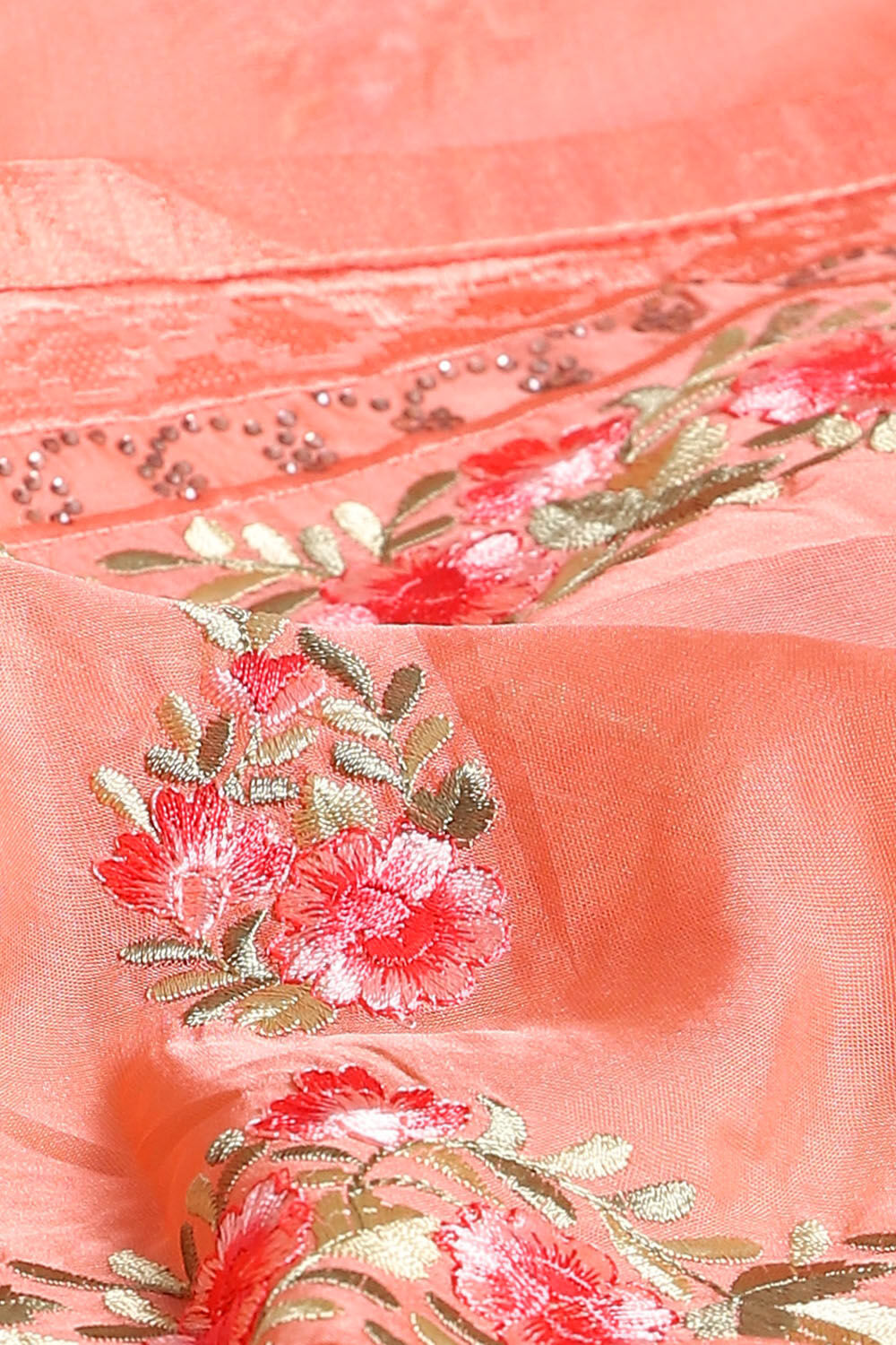Light Pure Pink Embroidered Saree image number null