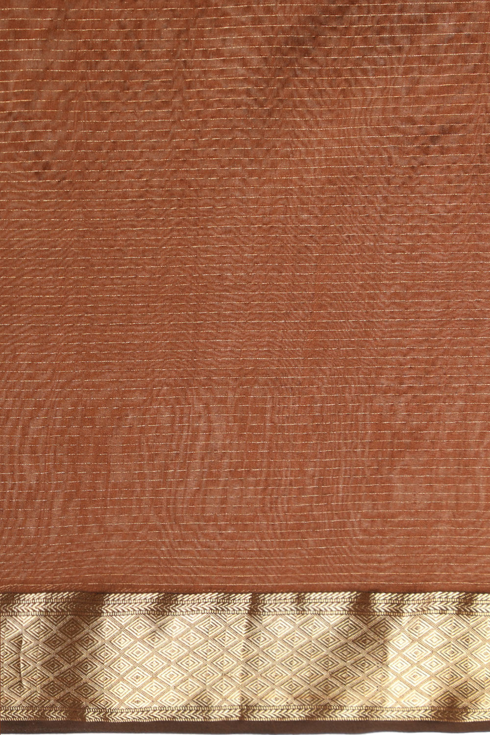 Brown Pure Silk Cotton Woven Maheshwari Saree image number null