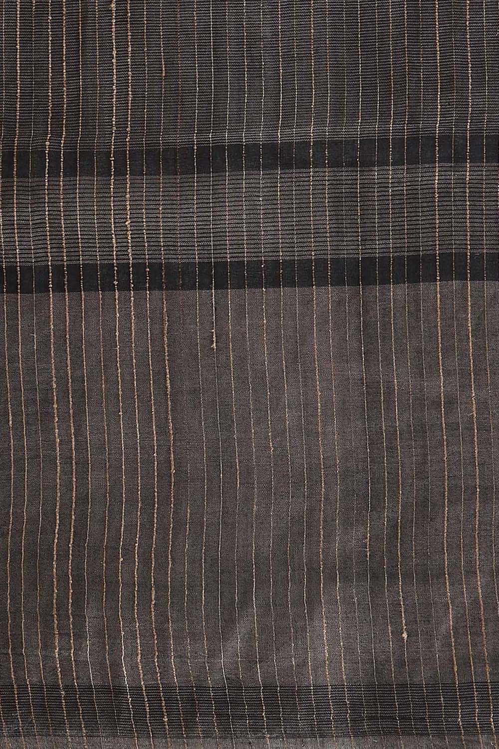 Black Pure Silk Cotton Jamdani Saree image number null