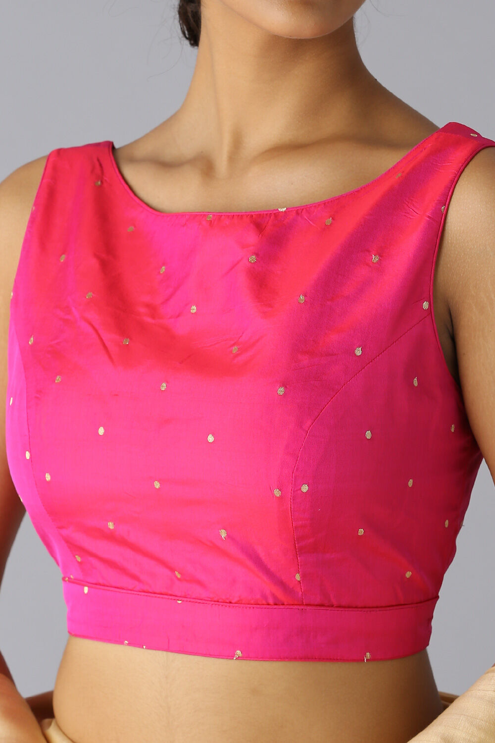 Pink Silk Brocade Blouse image number null
