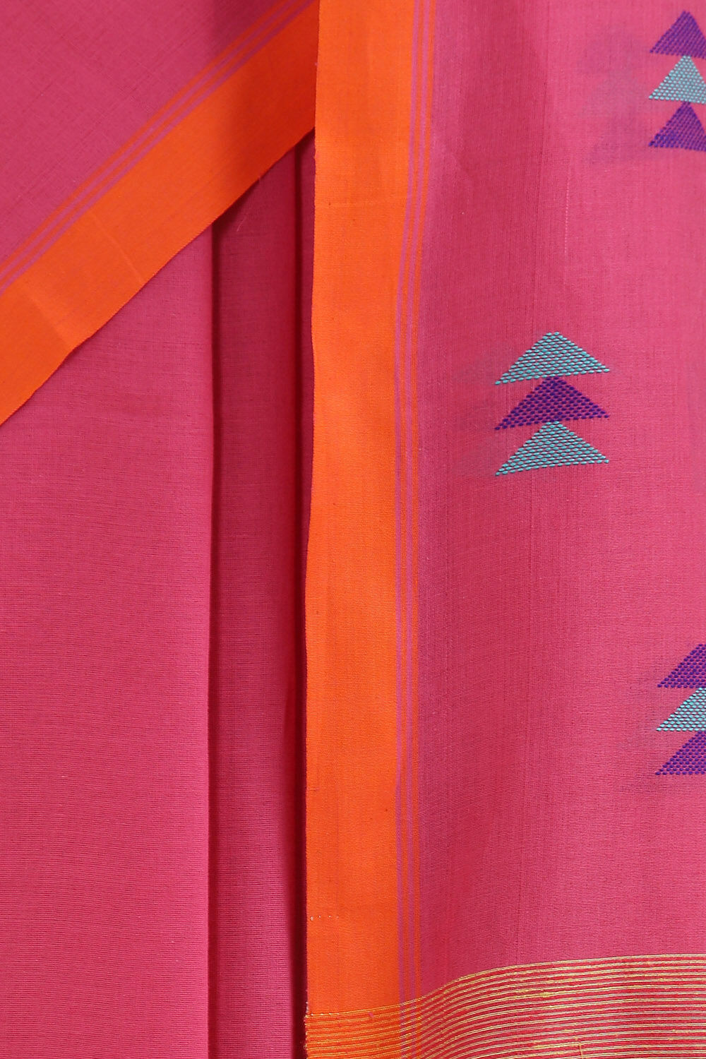 Dark Pink Pure Cotton Jamdani Saree image number null