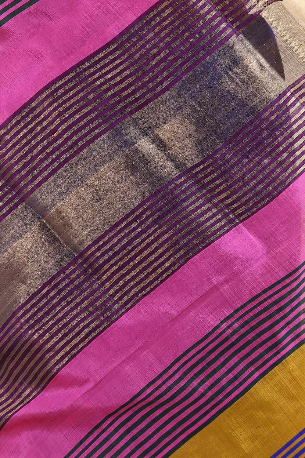 Dark Blue Pure Silk Woven Saree image number null