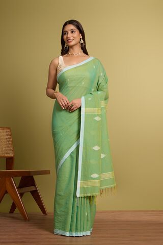 Green Pure Cotton Jamdani Saree thumbnail image number null