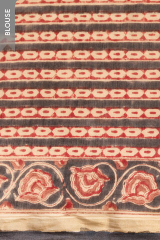 Dark Blue Rajasthan Pure Silk Cotton Printed Sanganeri Saree thumbnail image number null