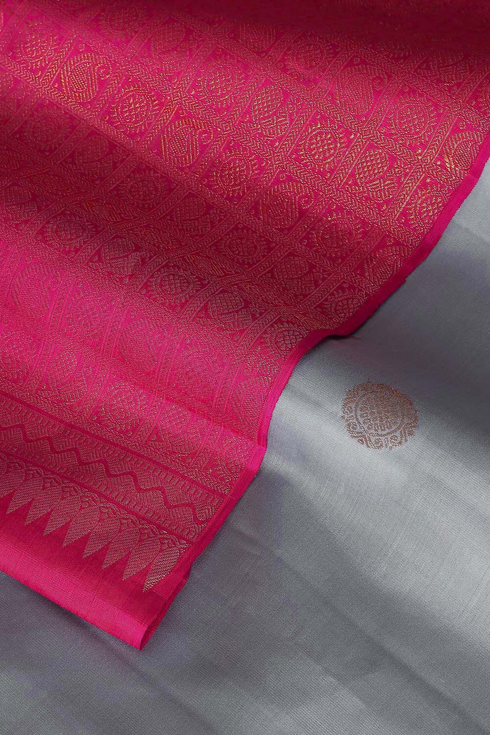 Grey Pure Silk Kanjivaram Saree image number null