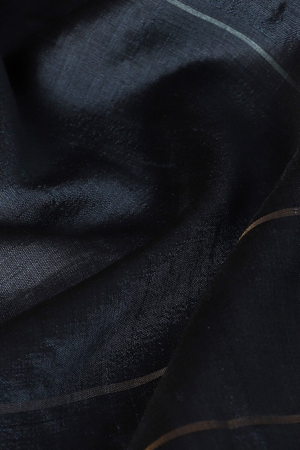 Dark Blue Pure Tussar Silk Bhagalpuri Saree image number null