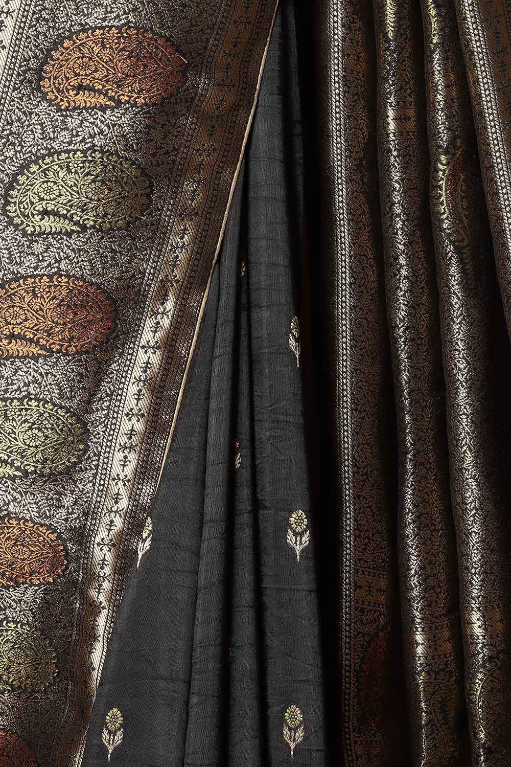 Black Luxe Woven Saree image number null