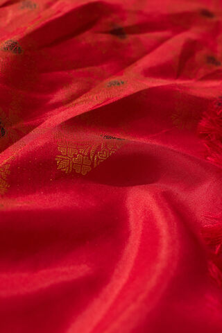 Dark Red Brocade Kanjivaram Pure Silk Saree thumbnail image number null