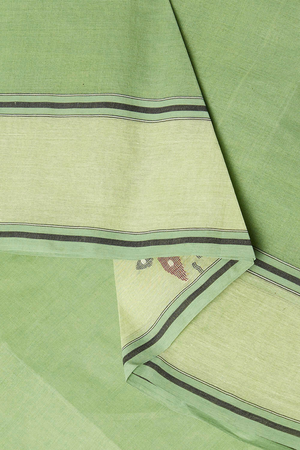 Green Pure Cotton Bengal Saree image number null