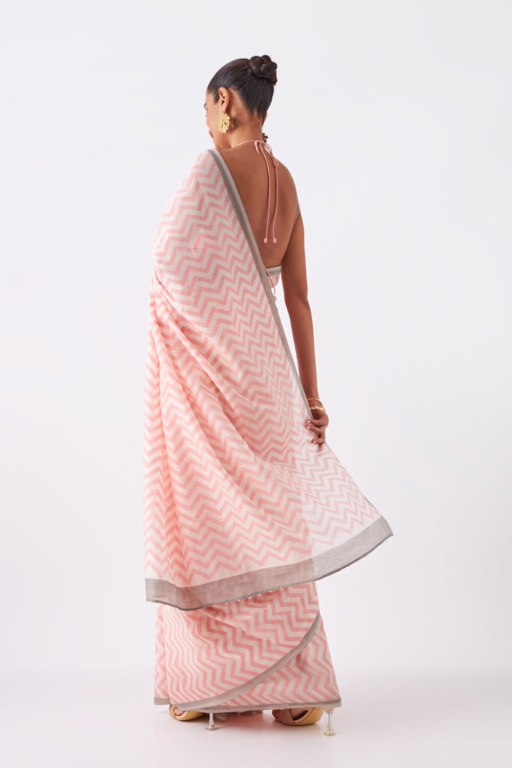 Light Pink Pure Silk Cotton Printed Saree image number null