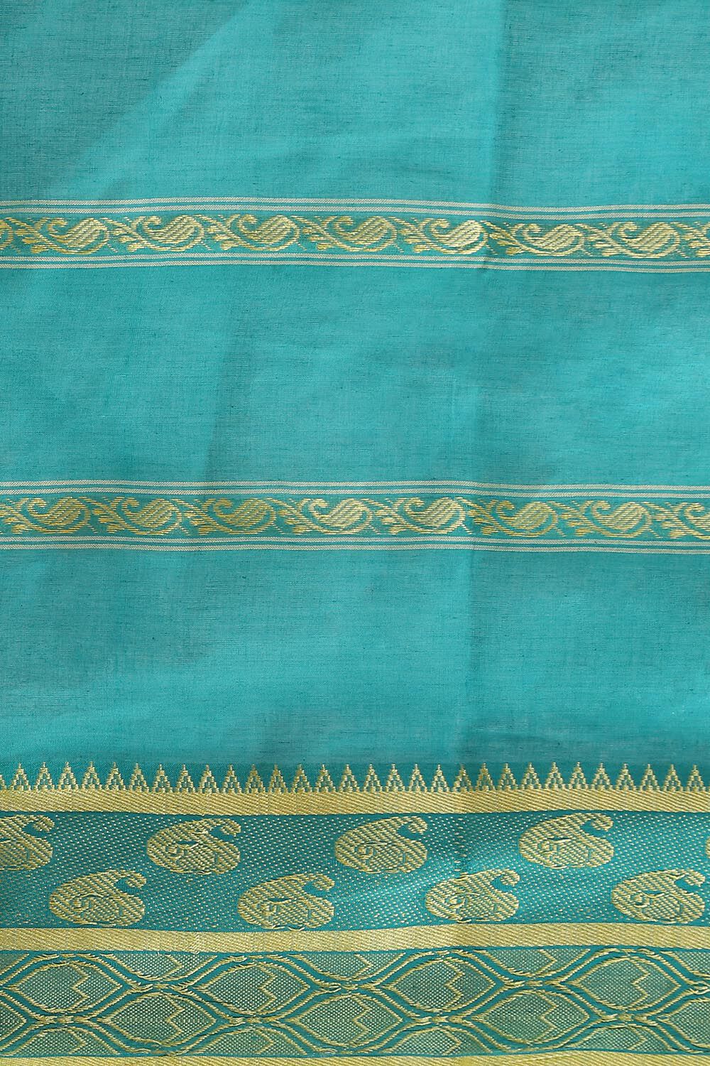 Green Pure Cotton Bengal Saree image number null