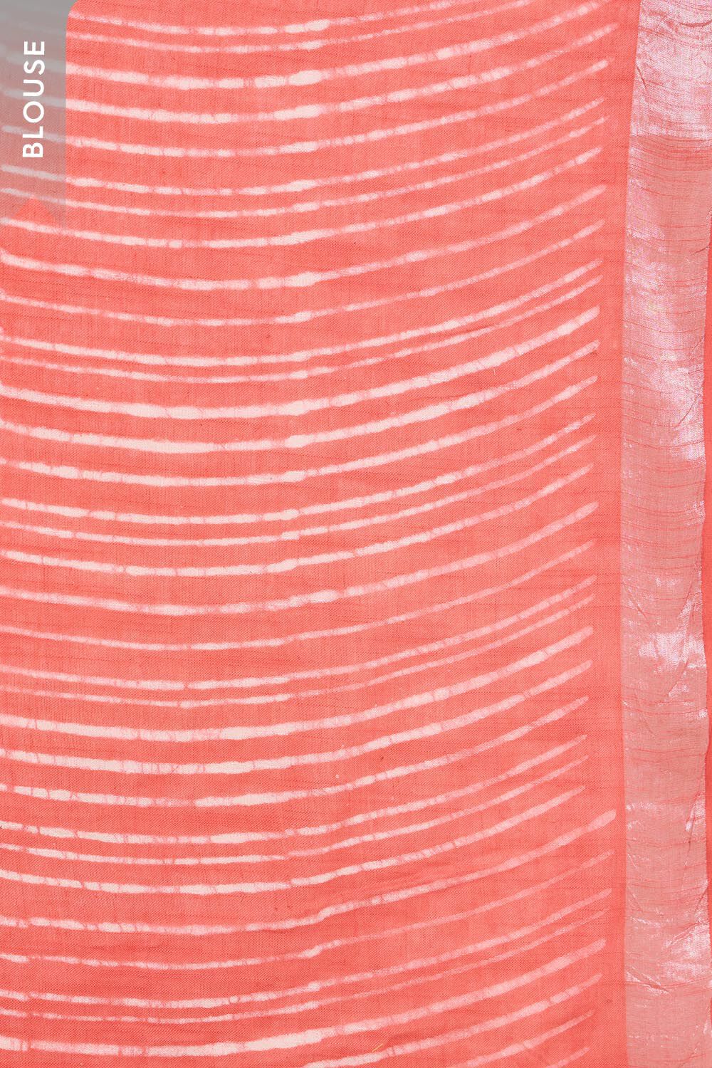 Orange Rajasthan Cotton Viscose Dabu Block Printed Saree image number null