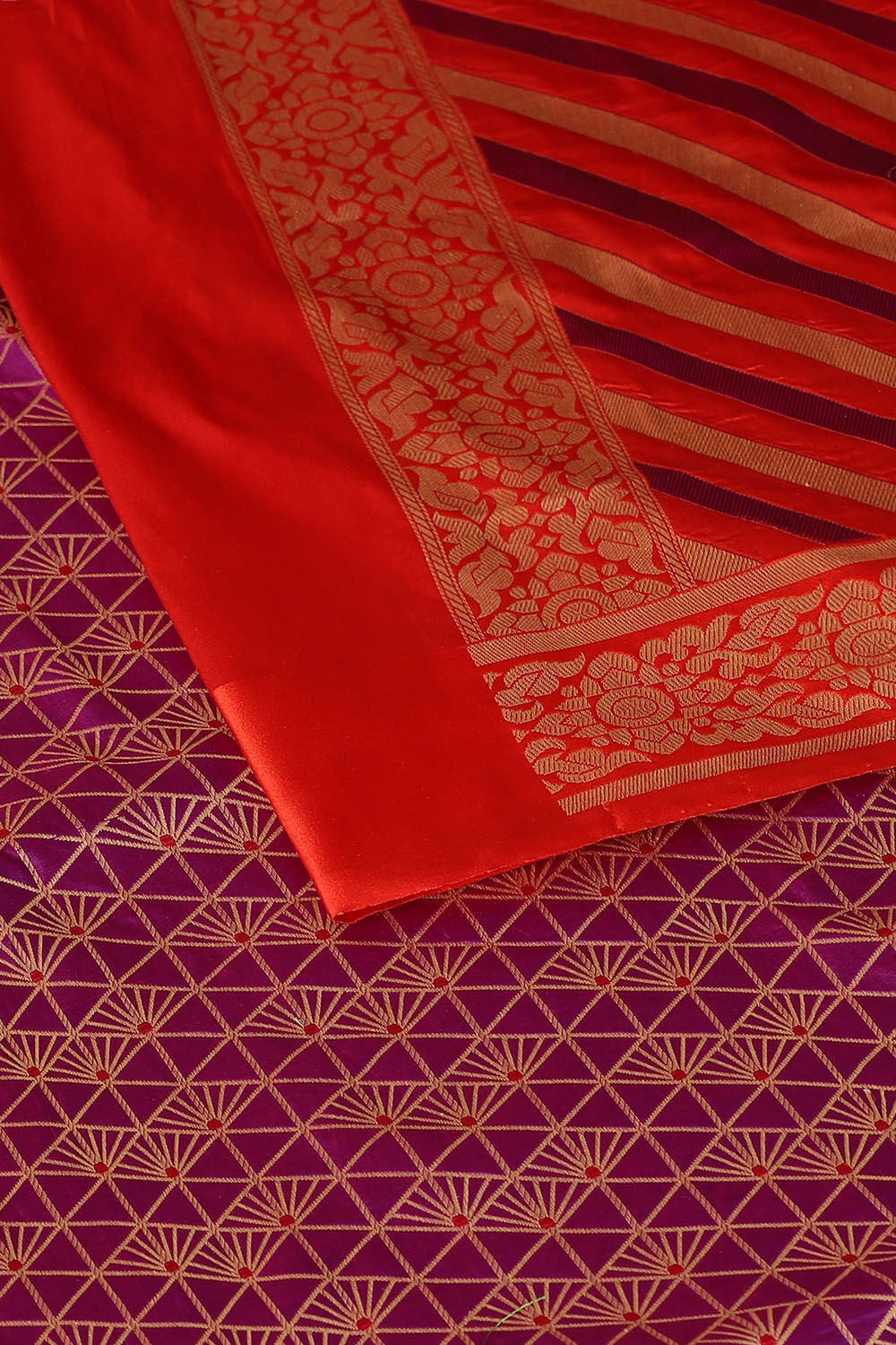 Purple Pure Silk Banarasi Brocade Saree image number null