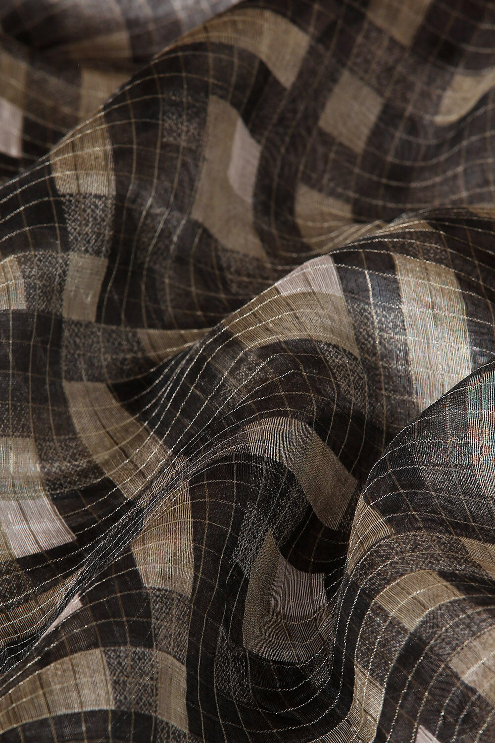 Grey Pure Silk Linen Digital Printed Saree image number null