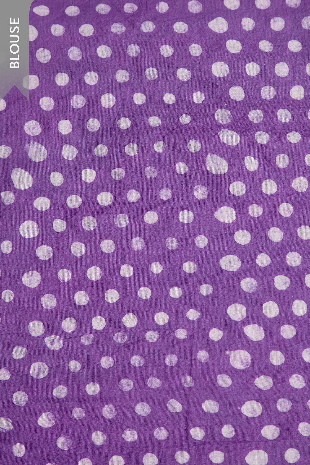 Violet Pure Cotton Batik Saree image number null