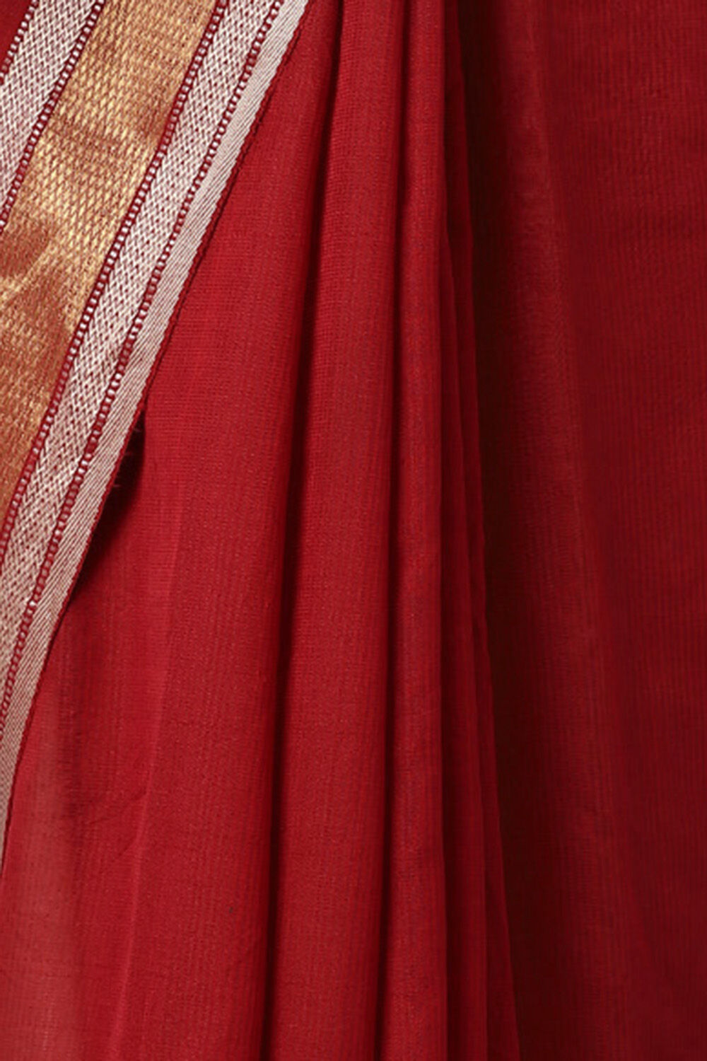 Red Pure Silk Cotton Maheswari Saree image number null