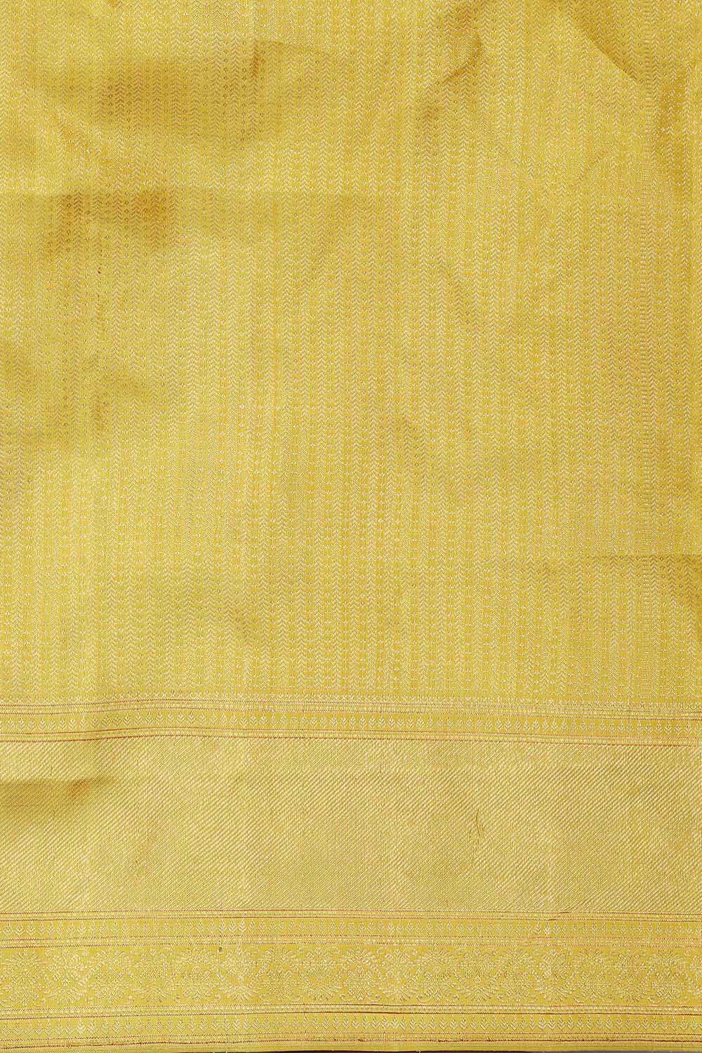 Yellow Pure Silk Kanjivaram Saree image number null
