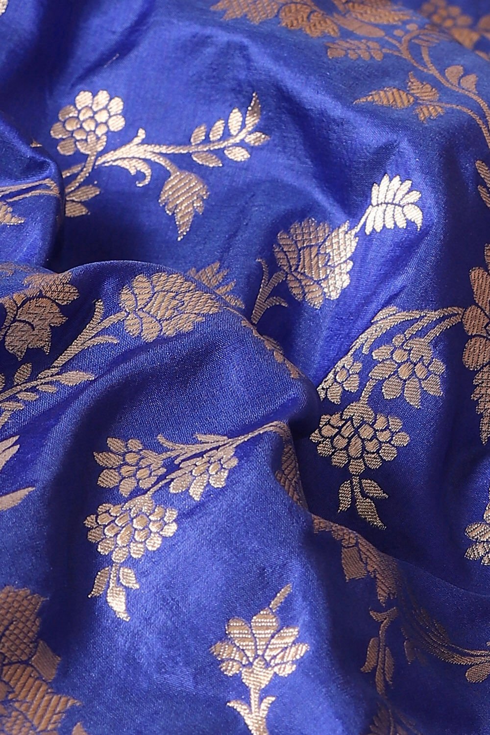 Dark Blue Pure Silk Banarasi Saree image number null
