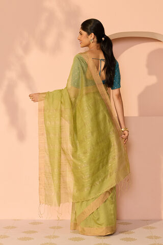 Light Green Bengal Pure Silk Cotton Jamdani Saree thumbnail image number null
