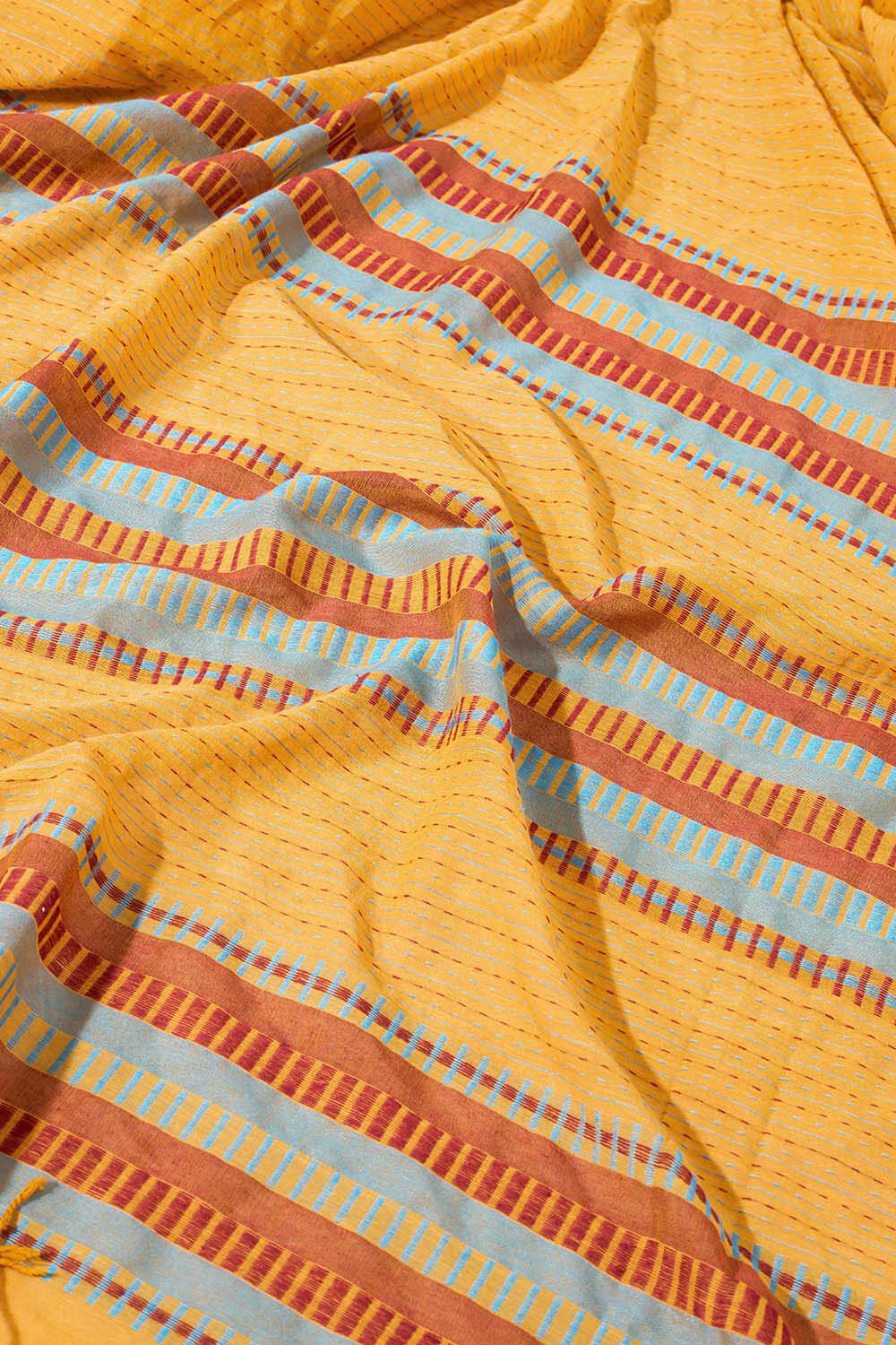 Yellow Woven Pure Cotton Bengal Saree image number null