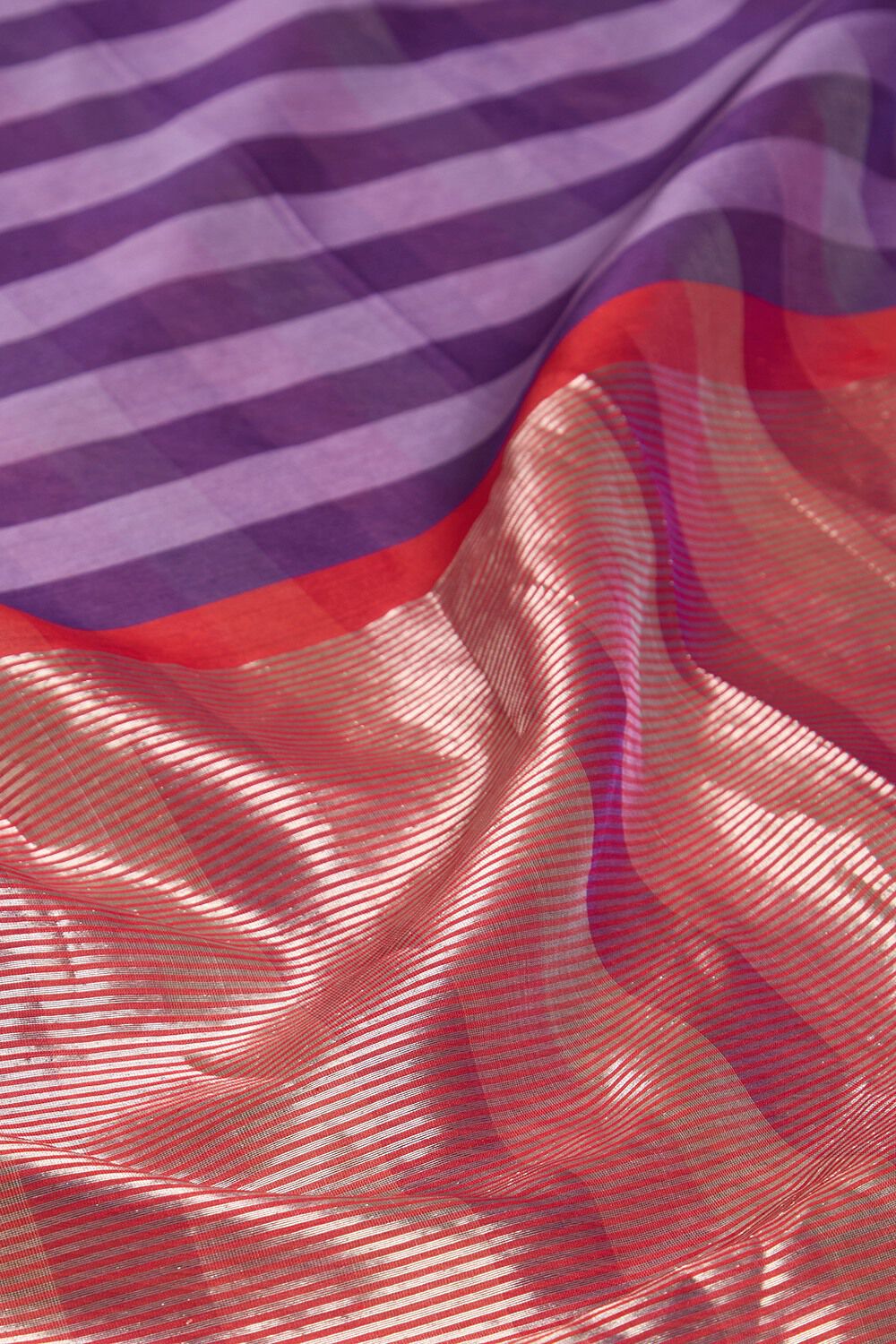 Purple Woven Pure Silk Cotton Maheshwari Saree image number null