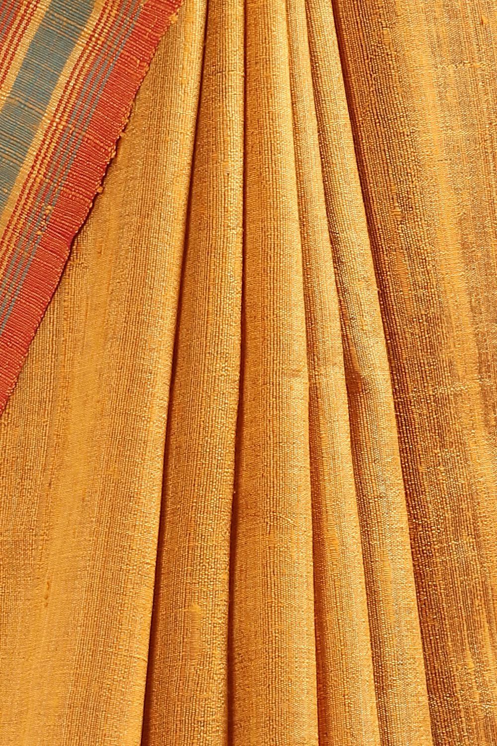 Orange Pure Tussar Silk Bhagalpuri Saree image number null