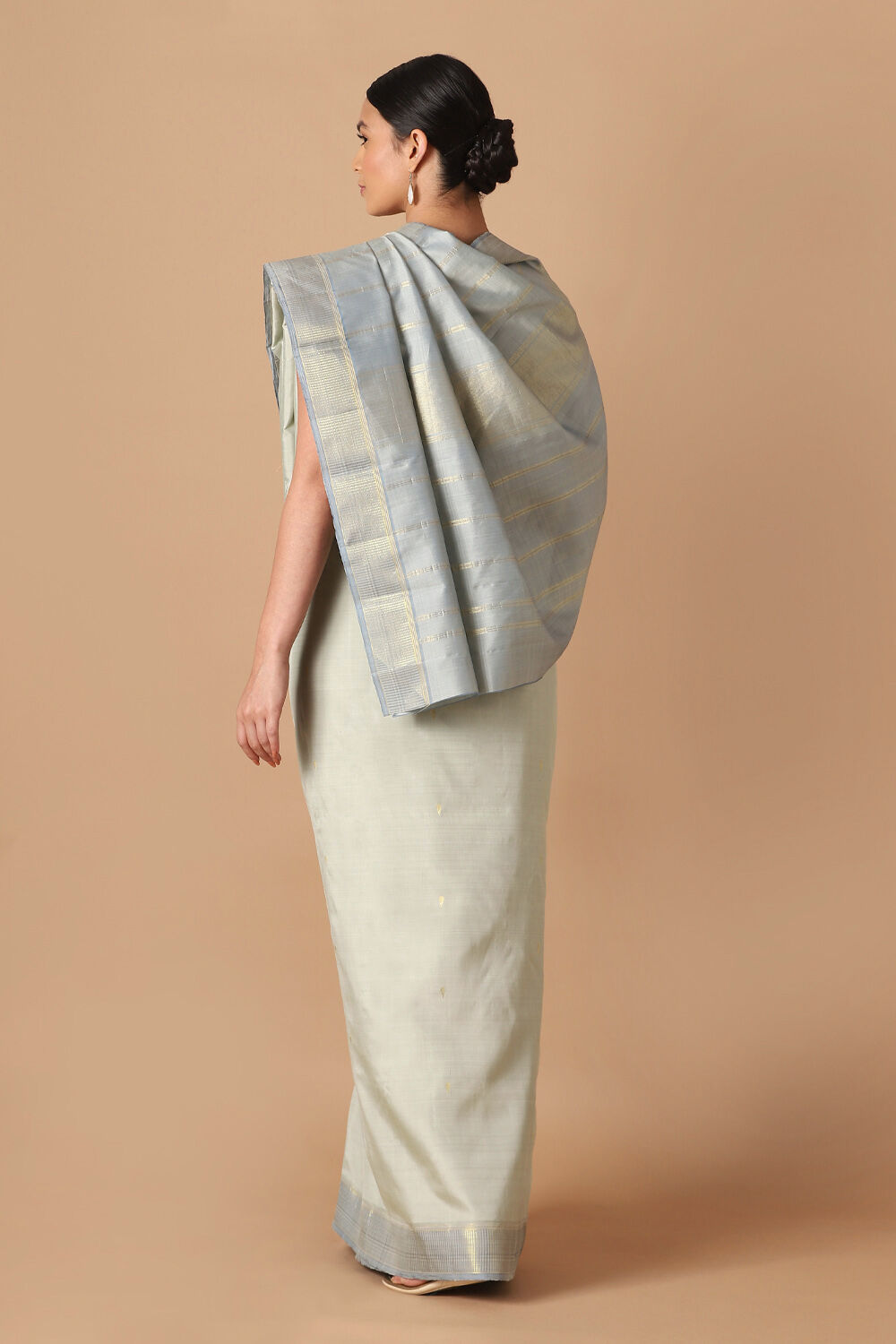 Grey Pure Silk Kanjivaram Saree image number null