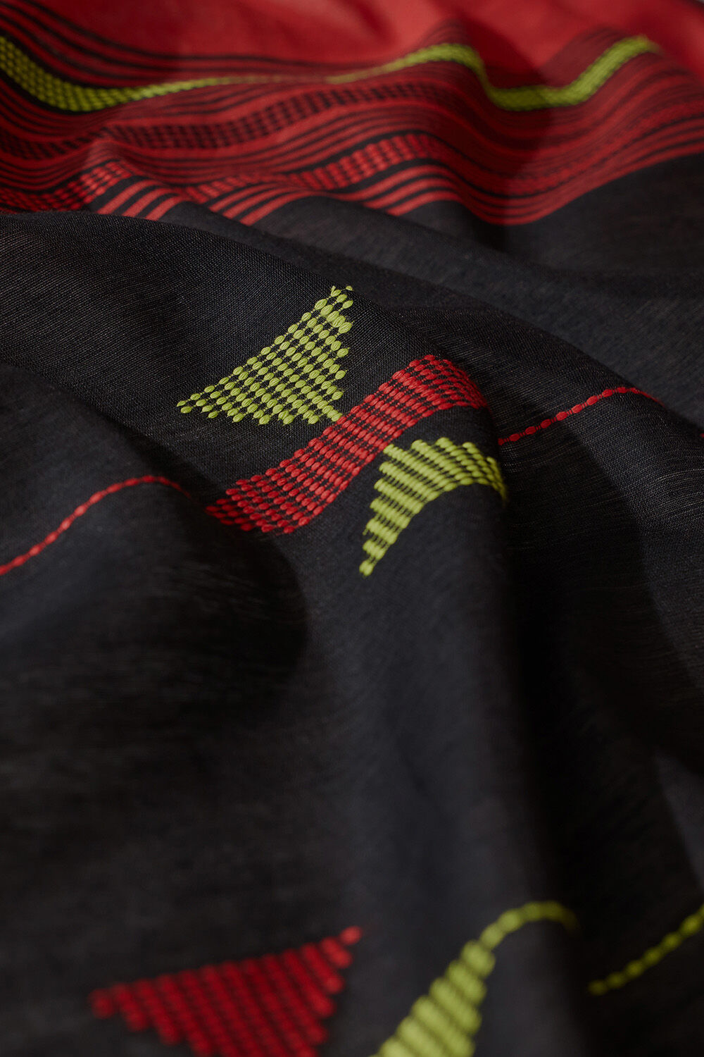 Dark Red Woven Silk Viscose Bhagalpur Saree image number null