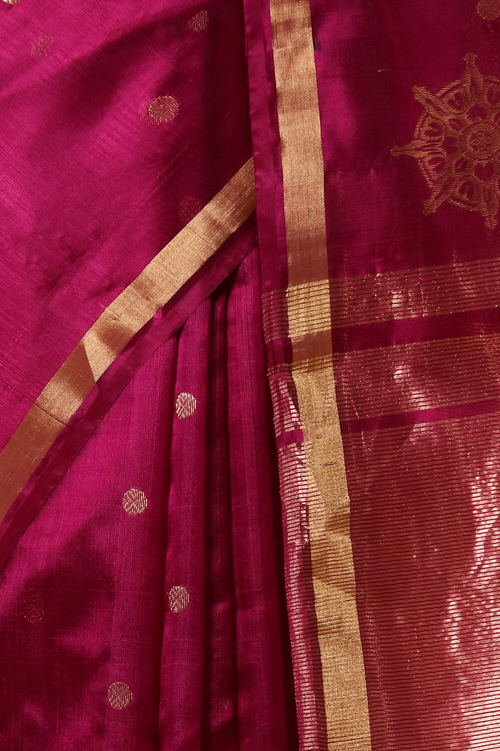Dark Pink Pure Silk Chanderi Saree image number null