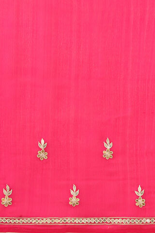 Pink Pure Silk Chiffon Gota Patti Saree thumbnail image number null