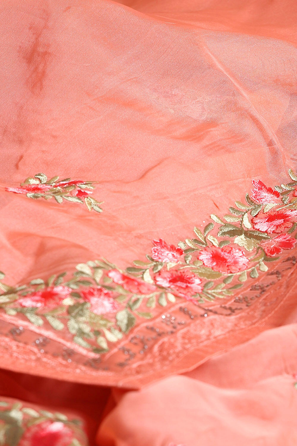 Light Pure Pink Embroidered Saree image number null