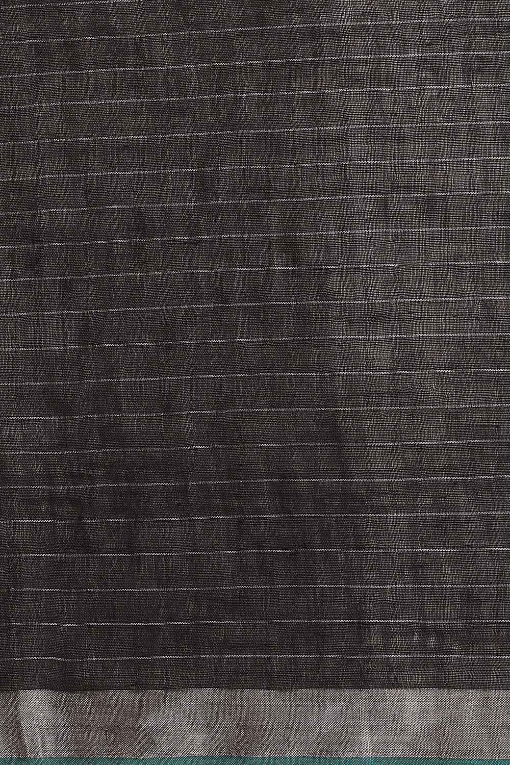 Black Pure Linen Bengal Saree image number null