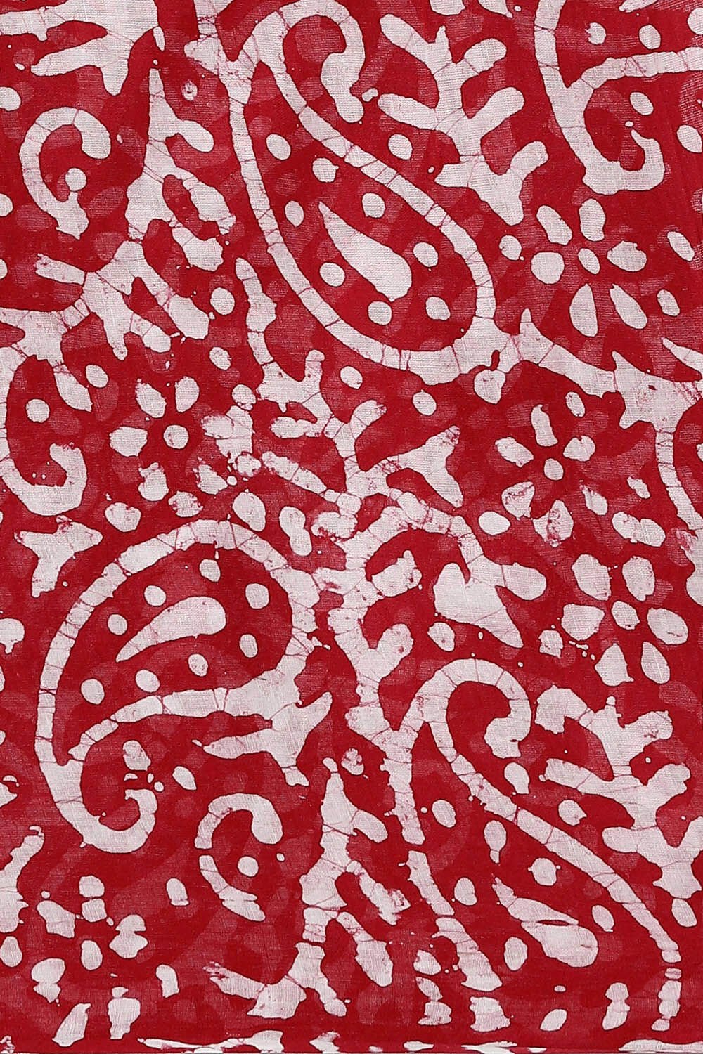 Red Pure Cotton Batik Saree image number null