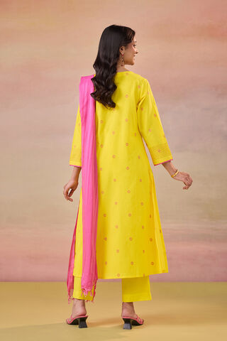 Yellow Woven Pure Cotton Kurta Set thumbnail image number null