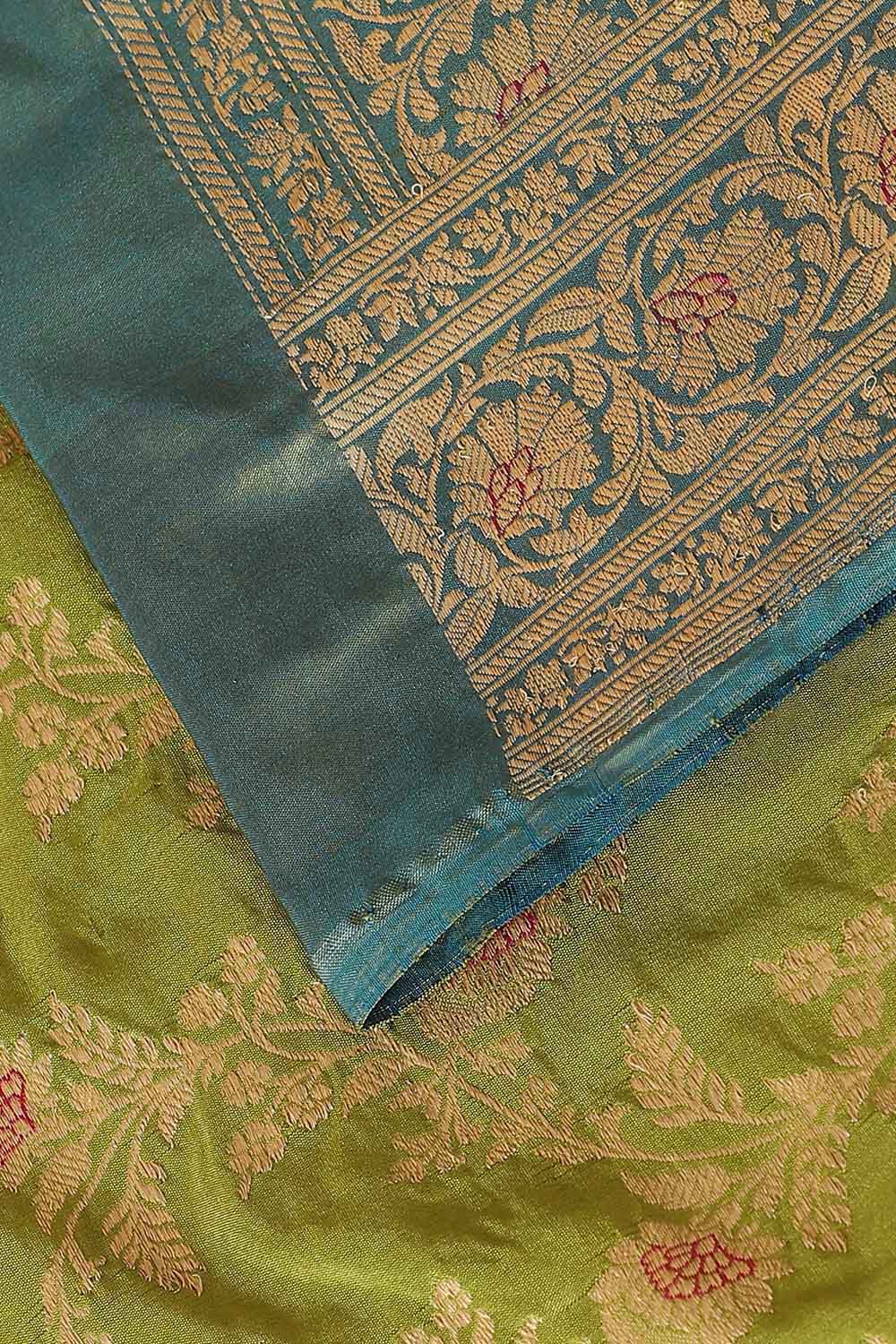 Green Pure Silk Banarasi Saree image number null