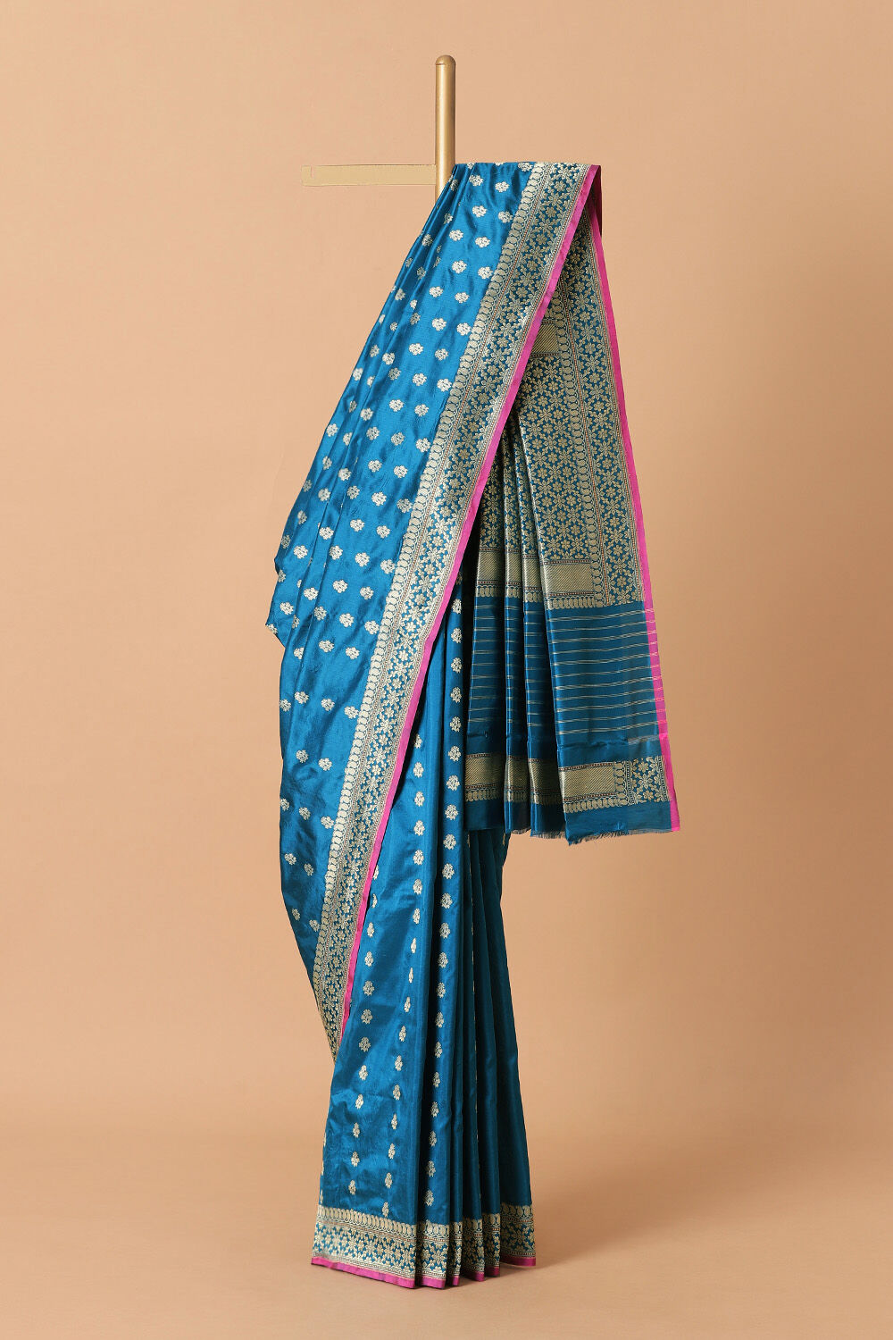 Blue Pure Silk Banarasi Saree image number null