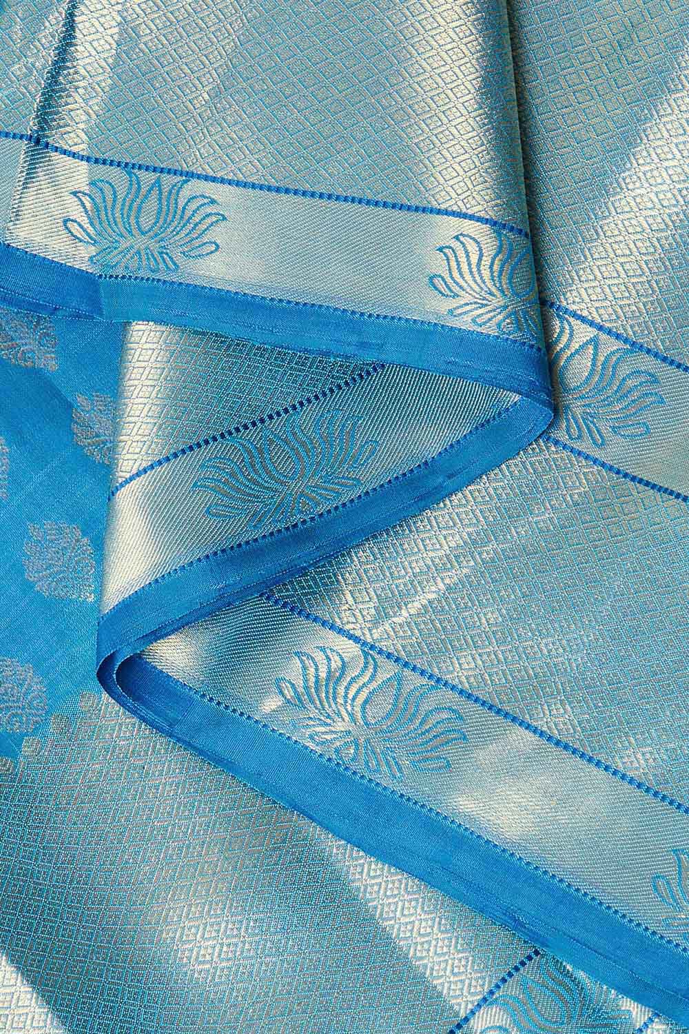Blue Pure Silk Kanjivaram Saree image number null