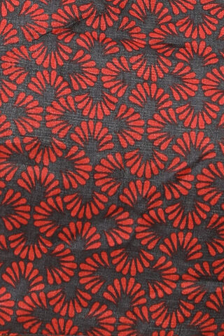 Red Block Printed Pure Tussar Silk Saree thumbnail image number null